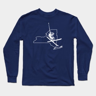 New York Skier White Line Long Sleeve T-Shirt